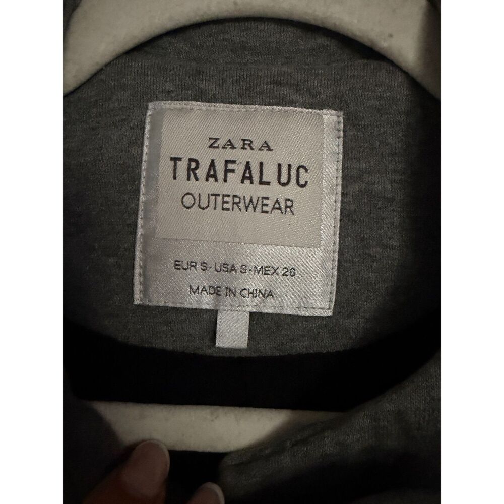 Zara Trafaluc collarless moto-style jacket Sz S